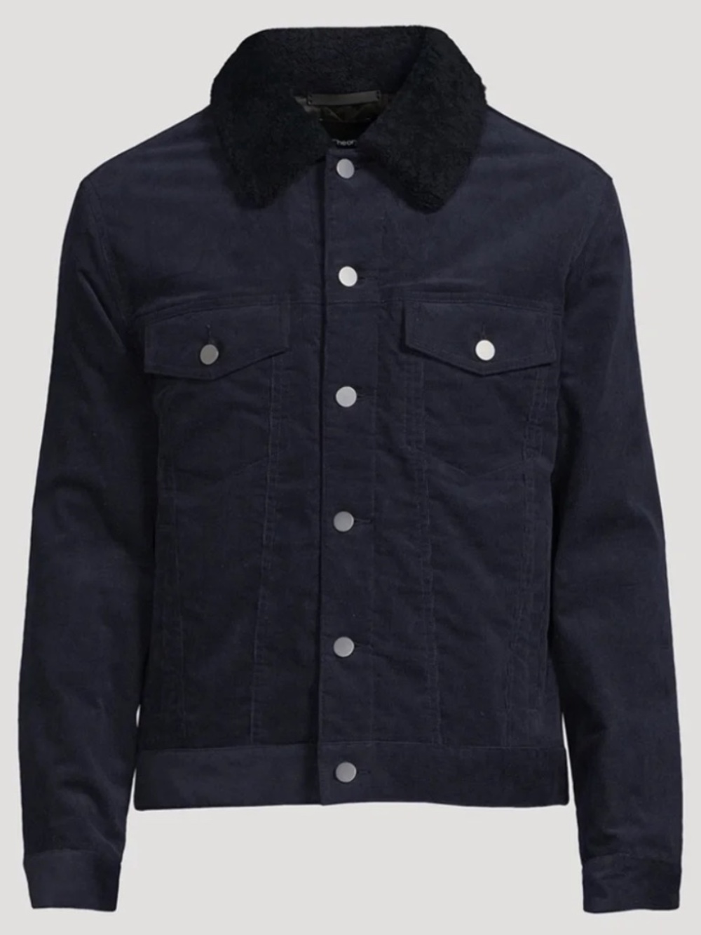 Theory Neil Stretch Corduroy Shearling Collar Jacket